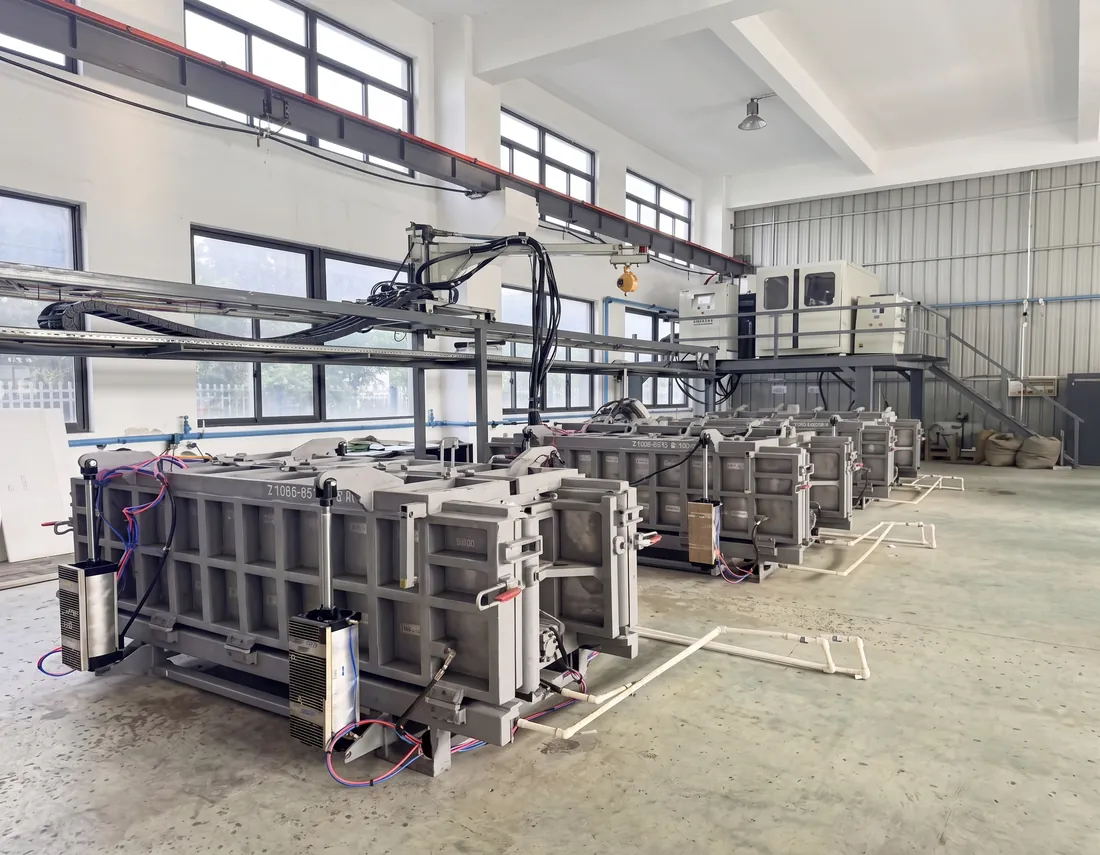 KAISON foaming workshop with insulation moulds for ice machine cabinets